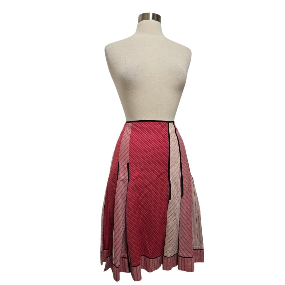 Vintage Anthropologie Red Mixed Stripe Skirt Size 10 Womens 2004 - Picture 8 of 8